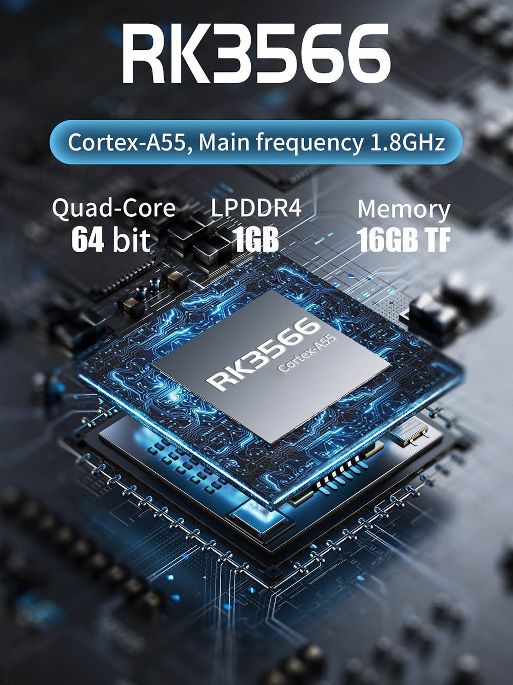 Refurbished ANBERNIC RG ARC-S Game Console, 256GB TF Card, 16GB Linux, 1GB LPDDR4, HDMI Output - Transparent Blue