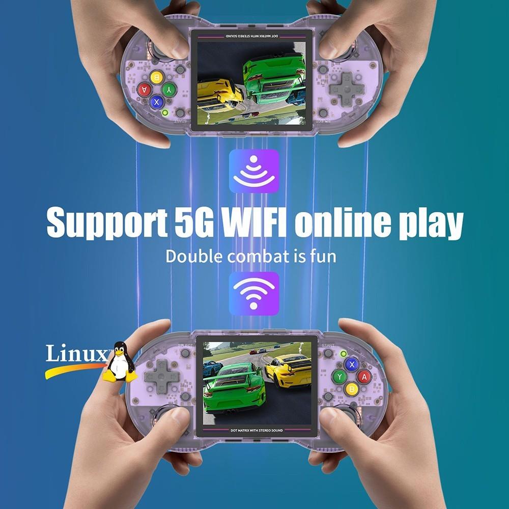 Refurbished ANBERNIC RG353PS Game Console 64GB TF Card - Transparent Purple