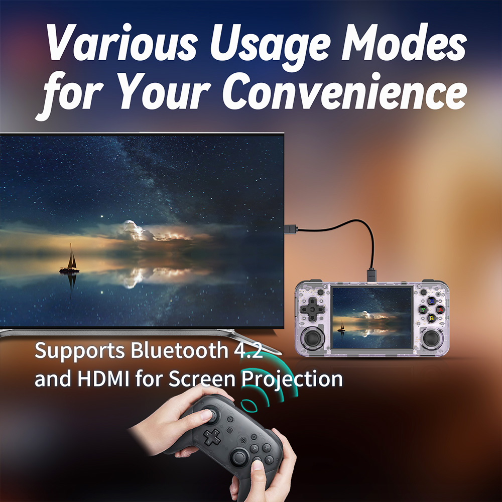 Refurbished ANBERNIC RG35XX H Game Console 64GB 5000+ Games - Purple