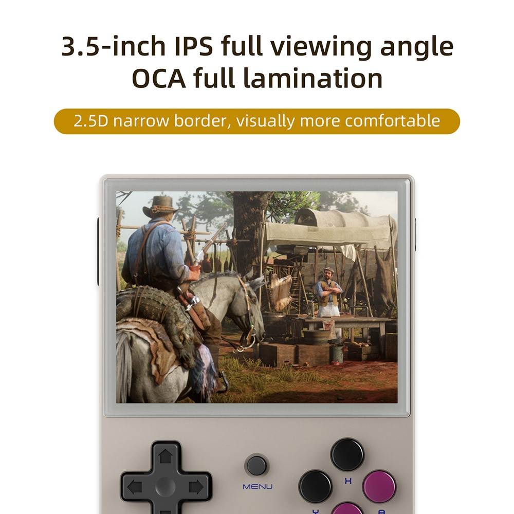 Refurbished ANBERNIC RG35XX Handheld Game Console 3.5-inch IPS Full Screen, Linux, 64GB SD Card 5000 Games - Grey