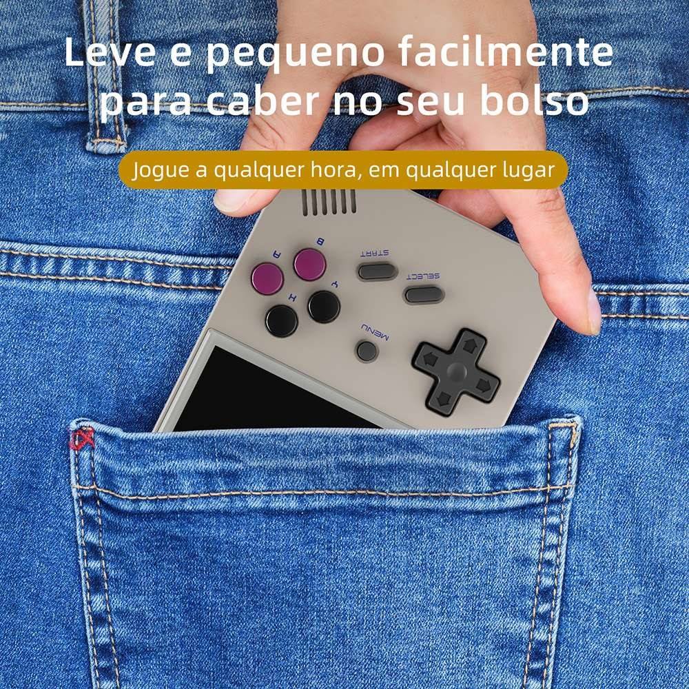 Refurbished ANBERNIC RG35XX Handheld Game Console 3.5-inch IPS Full Screen, Linux, 64GB SD Card 5000 Games - Grey