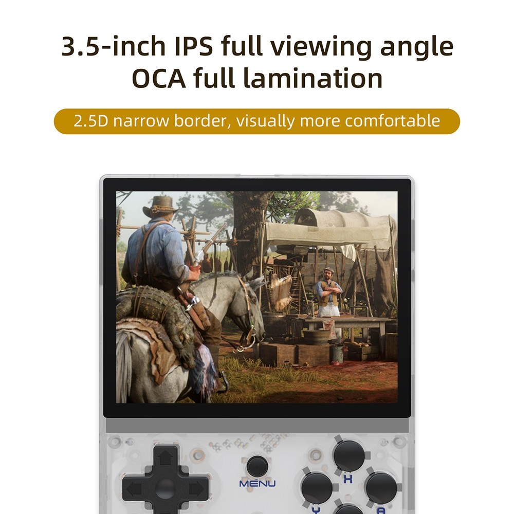 ANBERNIC RG35XX Game Console 64GB 5000 Games - White Transparent