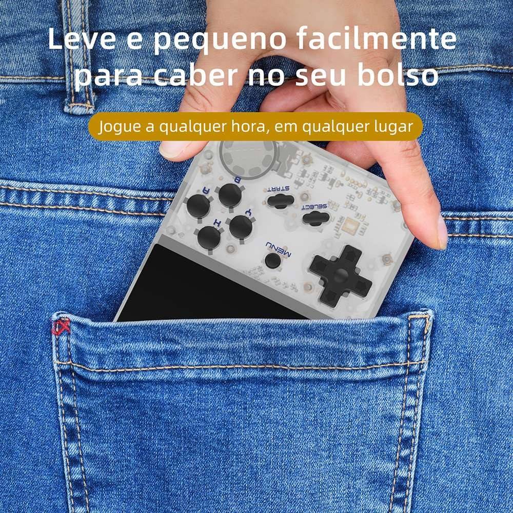 ANBERNIC RG35XX Game Console 64GB 5000 Games - White Transparent