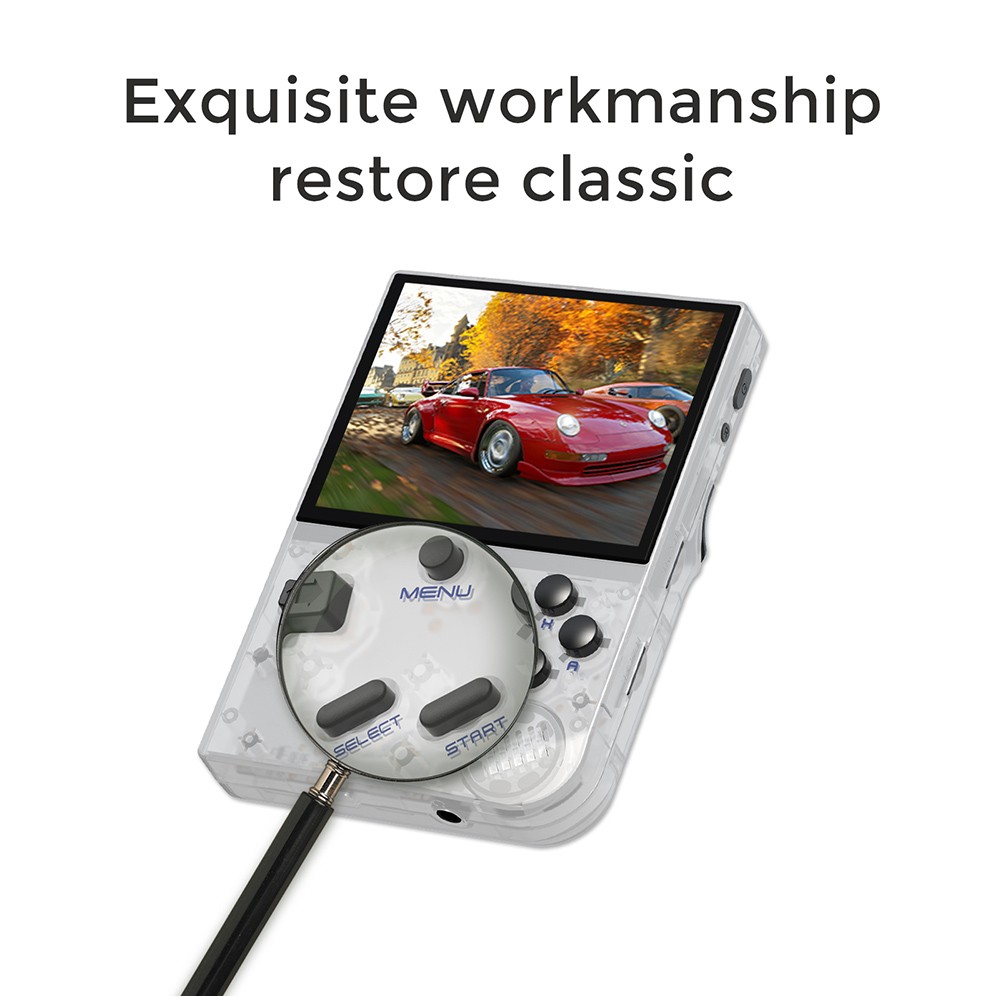 ANBERNIC RG35XX Game Console 64GB 5000 Games - White Transparent