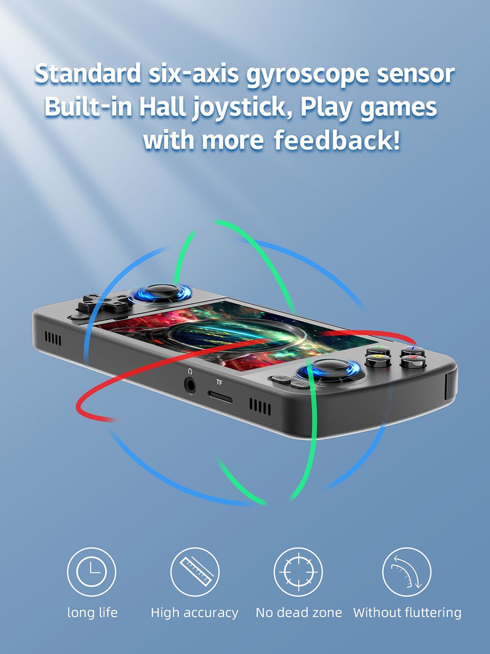 Refurbished ANBERNIC RG405M Android 12 Game Console, 128GB TF Card, 128GB eMMC, 4GB LPDDR4X, 3172 Games, Moonlight Streaming - Black