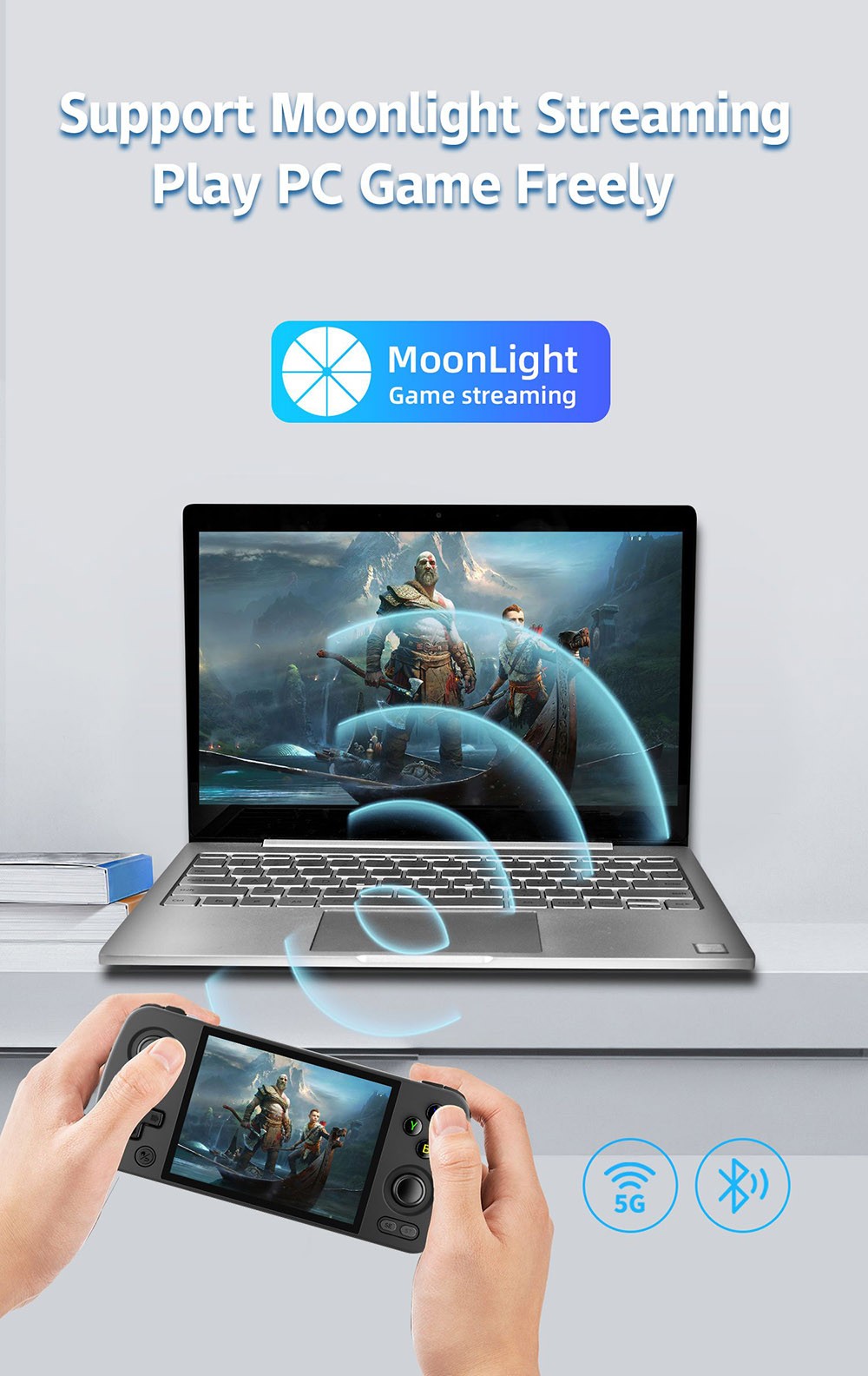 Refurbished ANBERNIC RG405M Android 12 Game Console, 128GB TF Card, 128GB eMMC, 4GB LPDDR4X, 3172 Games, Moonlight Streaming - Black