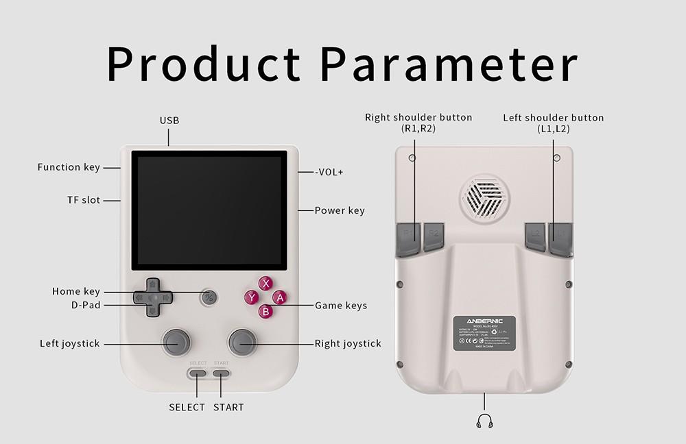 Refurbished ANBERNIC RG405V Game Console, 4GB LPDDR4 128GB eMMC, Android 12, 5G WiFi, Bluetooth 5.0, 128GB TF Card 3172 Games, Moonlight Streaming - Grey