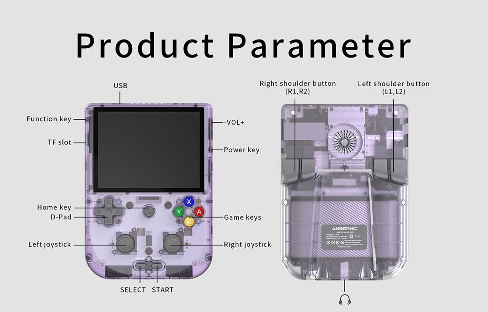 Refurbished ANBERNIC RG405V Game Console, 4GB LPDDR4 128GB eMMC, Android 12, 5G WiFi, Bluetooth 5.0 - Purple