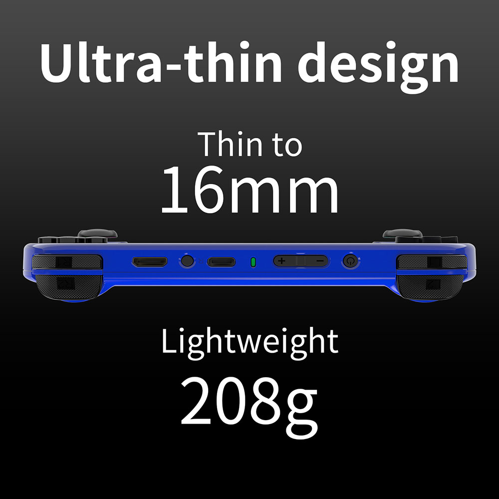 Refurbished ANBERNIC RG40XX H Retro Game Console with RGB Light, 64GB+128GB TF Card with 13000+ Games, LPDDR4 1GB, 640*480P IPS Screen, 3200mAh Battery for 6 Hours Autonomy, Linux OS, 5G Wifi Bluetooth, Moonlight Streaming - Blue