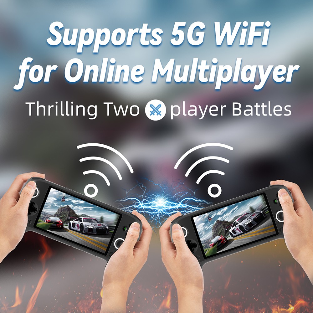 Refurbished ANBERNIC RG556 Game Console, Android 13, 8GB RAM, 128GB Storage, Moonlight Streaming - Black