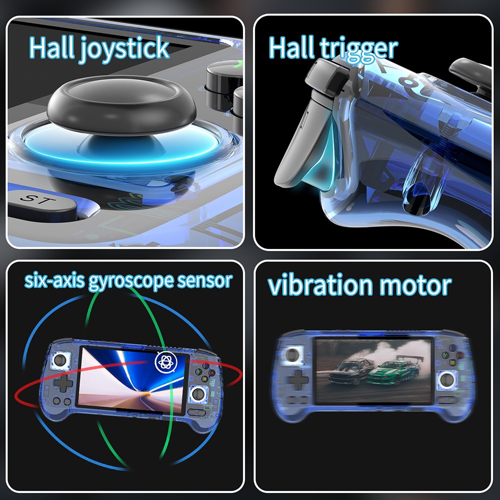 ANBERNIC RG556 Game Console with 8714 Games, 8GB LPDDR4X /128GB UFS2.2 /256GB TF Card, Android 13, 5.48