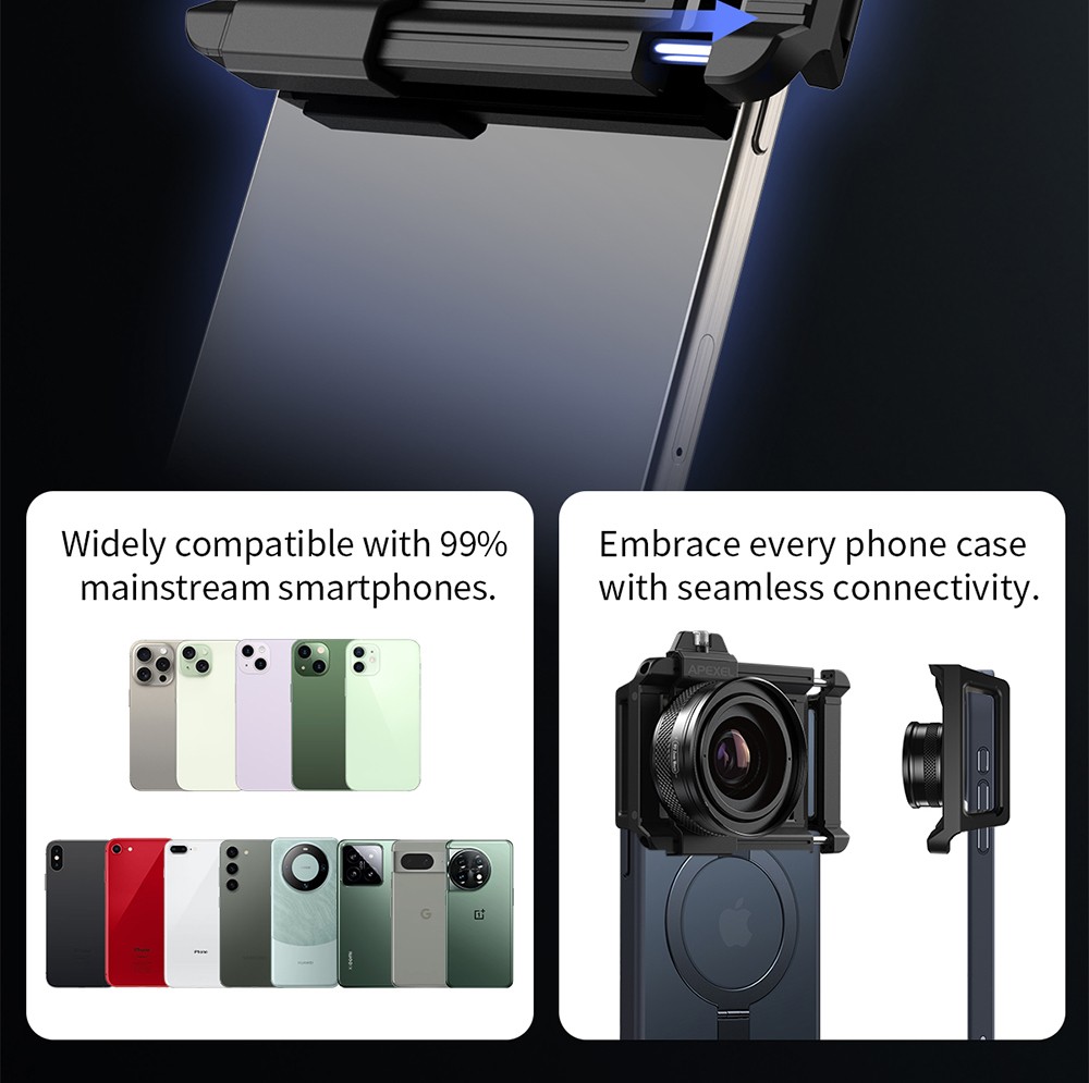 APEXEL ZM100 Smartphone Macro Lens, 10-20X Magnification, Ultra-large F1.05 Aperture, DSLR Camera Effect, 1.5-4.5cm Focus Distance