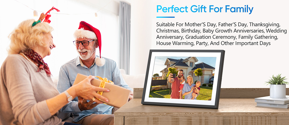 ARZOPA P156W 15.6-inch Digital Photo Frame, 1920*1080 FHD IPS Touch Screen, 32GB Storage, Auto-rotate, Instant Wireless Sharing