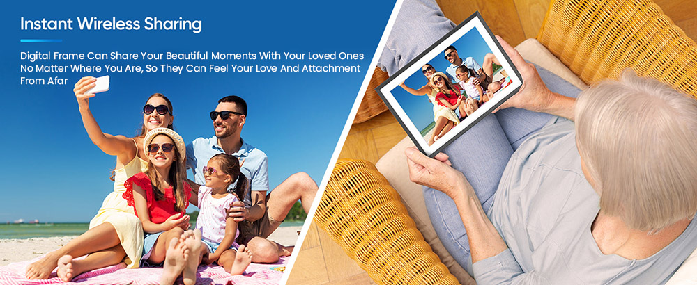 ARZOPA P156W 15.6-inch Digital Photo Frame, 1920*1080 FHD IPS Touch Screen, 32GB Storage, Auto-rotate, Instant Wireless Sharing