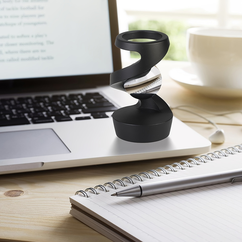 Anti-gravity Kinetic Floating Gyroscope Office Desktop Decoration - Black, Silver Beads