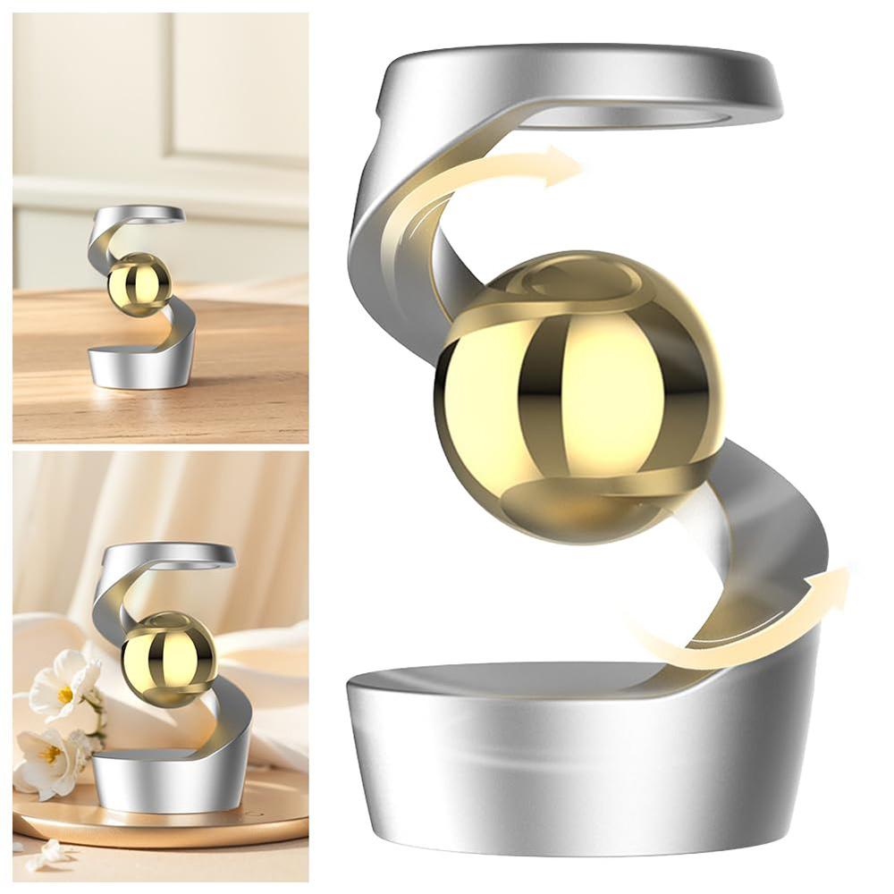 Anti-gravity Kinetic Floating Gyroscope Office Desktop Decoration - Silver, Gold Beads