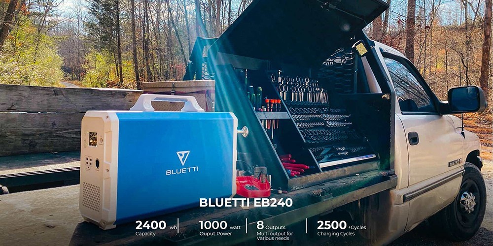 Refurbished BLUETTI EB240 Portable Power Station, with 2400Wh Backup Lithium Battery, 1000W Pure Sine Wave AC Outlet for Outdoors