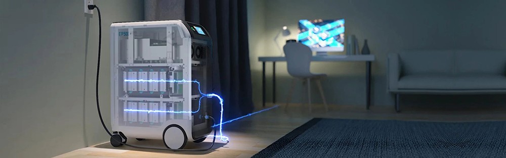 BLUETTI EP500 Portable Power Station, 5100Wh LiFePO4 Battery Solar Generator, 2000W AC Output, Seamless UPS, 15W Wireless Charging, App Control