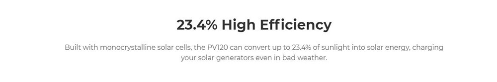 BLUETTI PV120 120W Foldable Portable Solar Panel, 23.4% High Conversion Rate, IP65 Waterproof