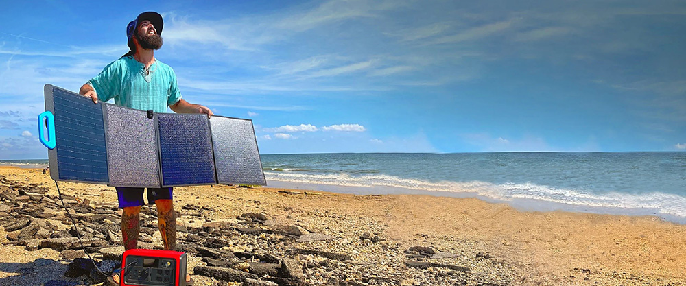 BLUETTI PV120 120W Foldable Portable Solar Panel, 23.4% High Conversion Rate, IP65 Waterproof