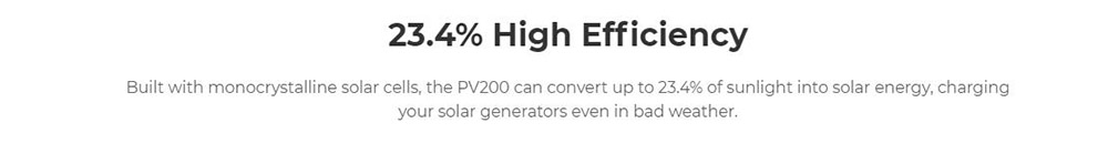 BLUETTI PV200 200W Foldable Portable Solar Panel, 23.4% High Conversion Rate, IP65 Waterproof