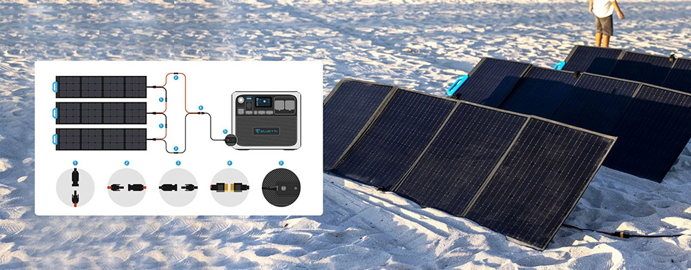 BLUETTI PV200 200W Foldable Portable Solar Panel, 23.4% High Conversion Rate, IP65 Waterproof