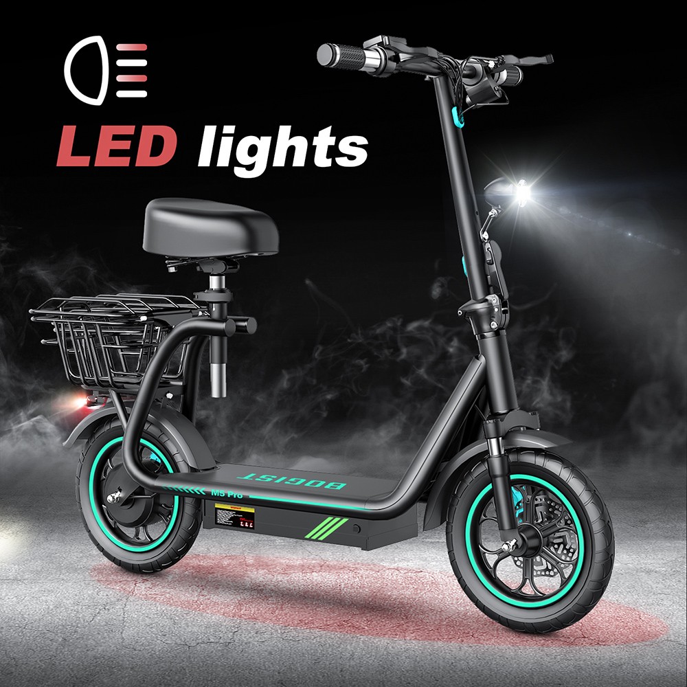 BOGIST M5 Pro+ Folding Electric Scooter with Seat, 12 Inch Pneumatic Tire, 500W Motor, 48V 15Ah Battery, 40km/h Max Speed, Smart BMS Disc Brake