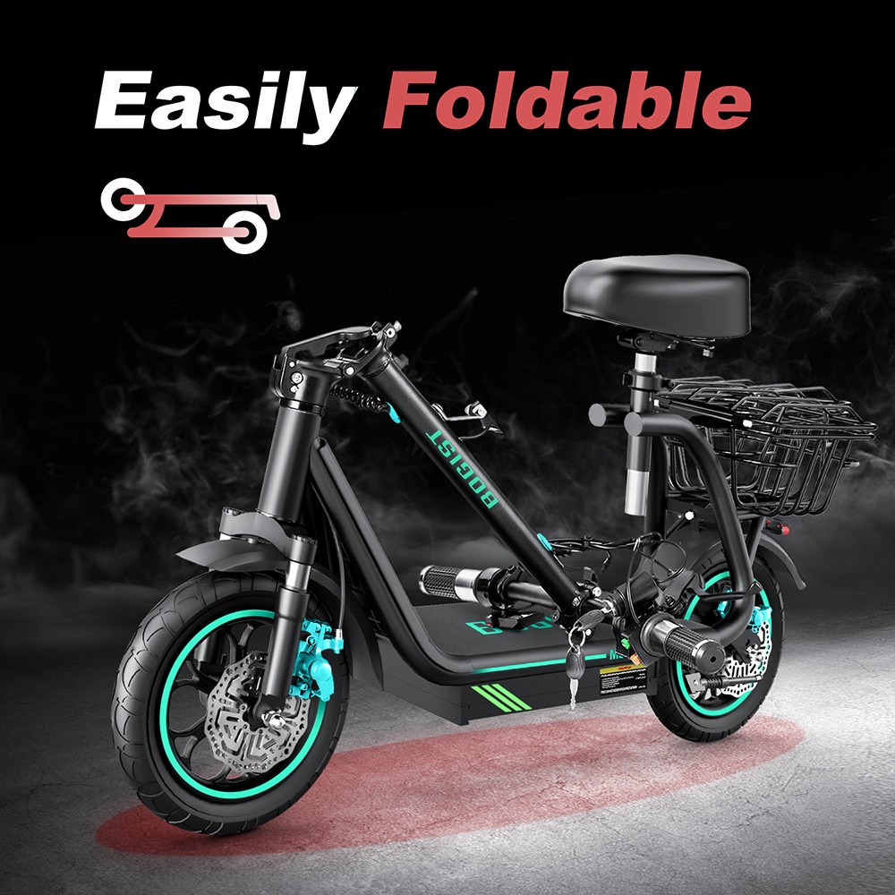 BOGIST M5 Pro+ Folding Electric Scooter with Seat, 12 Inch Pneumatic Tire, 500W Motor, 48V 15Ah Battery, 40km/h Max Speed, Smart BMS Disc Brake