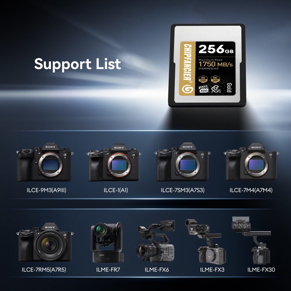 CHIPFANCIER CFexpress 4.0 Type-A 256GB Memory Card, 1750MB/s, IP68 Waterproof