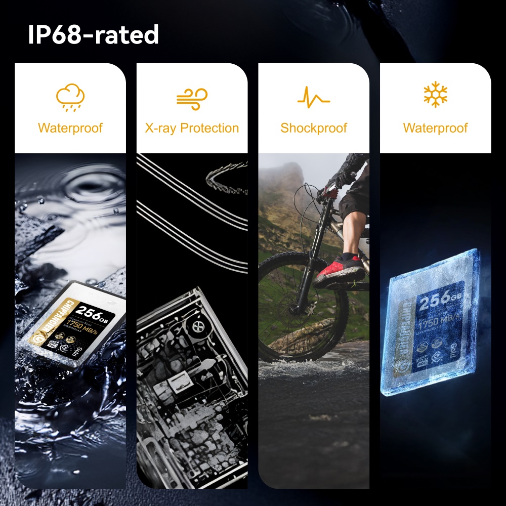CHIPFANCIER CFexpress 4.0 Type-A 256GB Memory Card, 1750MB/s, IP68 Waterproof