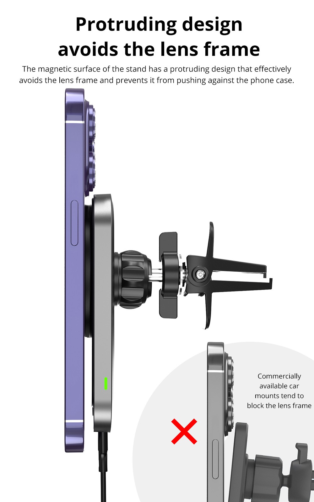 CW19S 15W Magsafe Wireless Charger for iPhone 16 Series - Black