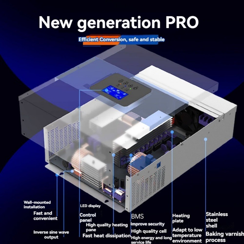 DAXTROMN 5500W Solar Inverter, Parallel Type Support to 3 Phase, 5000W Pure Sine Wave, Max 100A MPPT, Max 500VDC PV Input