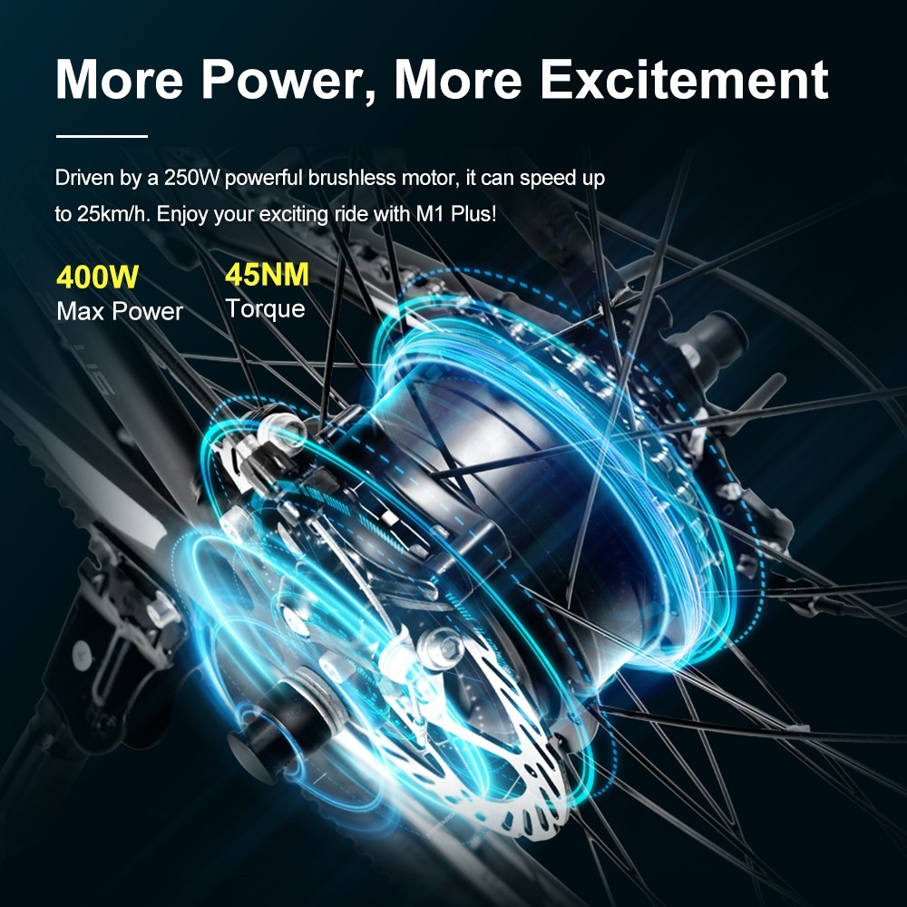 Eleglide M1 Plus 29'x1.9' 36V 13AH 250W Electric Moped Bike With App Control