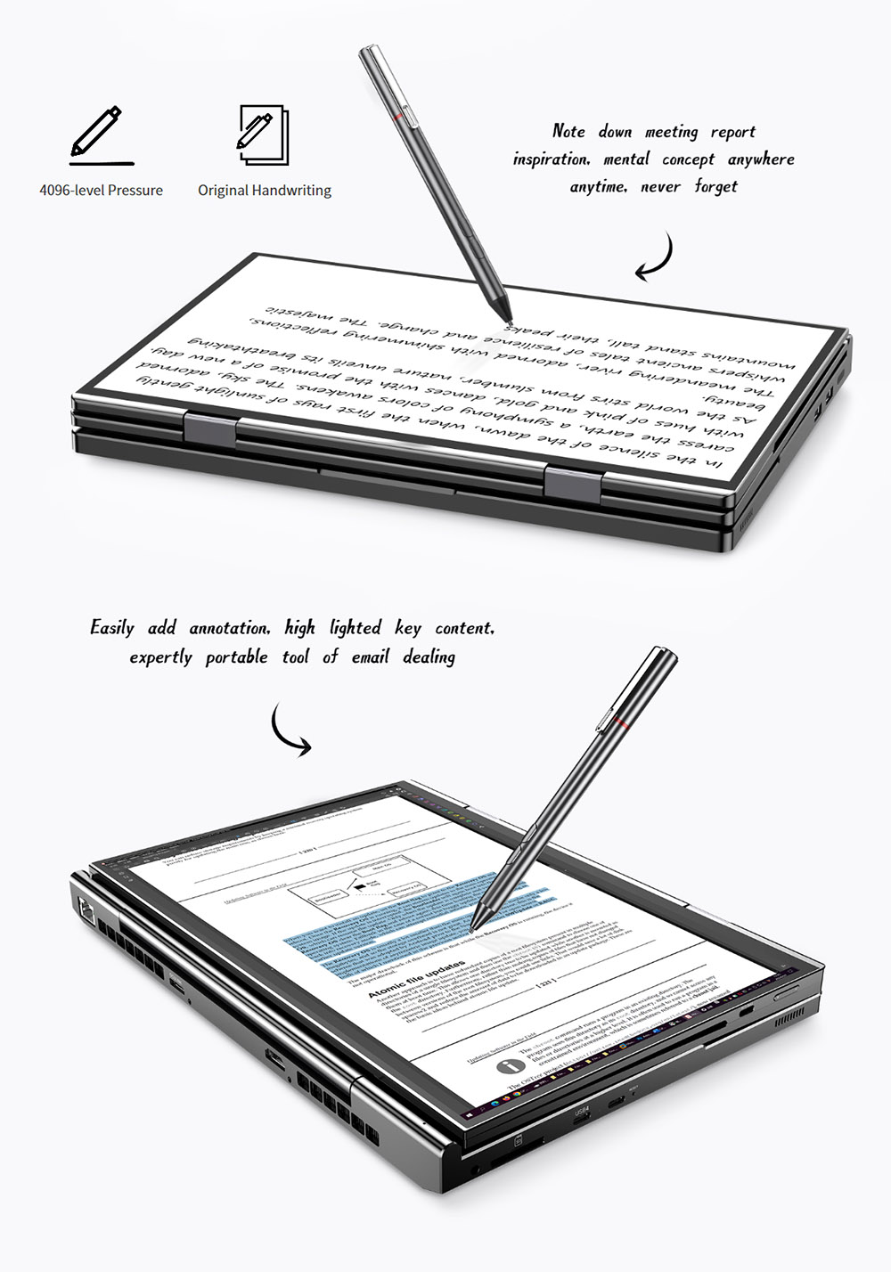 GPD DUO 13.3-inch Dual-OLED Screen Laptop, AMD Ryzen AI 9 HX 370 (12 Core Max 5.1GHz), 2880*1800, 32GB LPDDR5 RAM 1TB SSD, WiFi 6E Bluetooth 5.3, Built-in Hyper-Linear Speakers, 1* USB4 (40Gbps), 1*USB-C (10Gbps), 1*Oculink, 1*HDMI 2.1, 2*USB-A