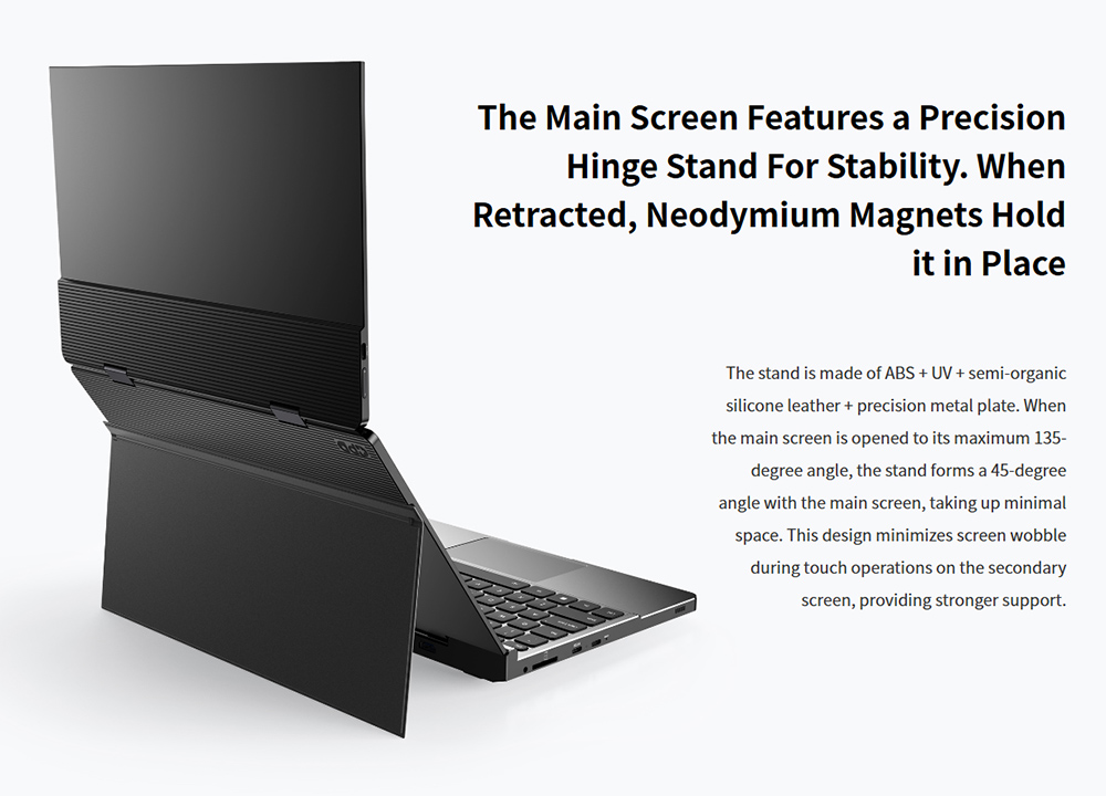 GPD DUO 13.3-inch Dual-OLED Screen Laptop, AMD Ryzen AI 9 HX 370 (12 Core Max 5.1GHz), 2880*1800, 64GB LPDDR5 RAM 2TB SSD, WiFi 6E Bluetooth 5.3, Built-in Hyper-Linear Speakers, 1* USB4 (40Gbps), 1*USB-C (10Gbps), 1*Oculink, 1*HDMI 2.1, 2*USB-A