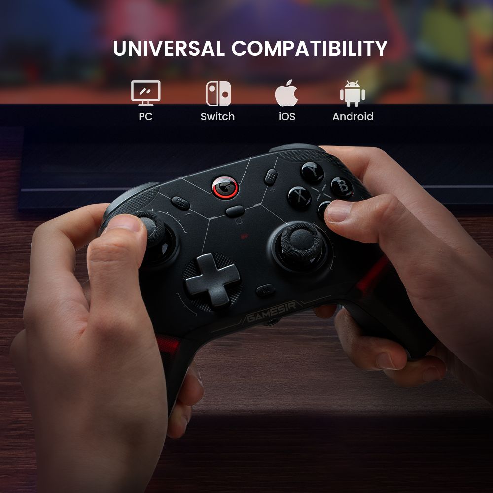 GameSir Cyclone 2 Game Controller, Tri-mode Connection, Compatible with PC / Steam / Android / iOS / Switch, Mag-Res TMR Sticks, 3 Trigger Modes, Rumble Motors, RGB Lights - Black, Standard Edition