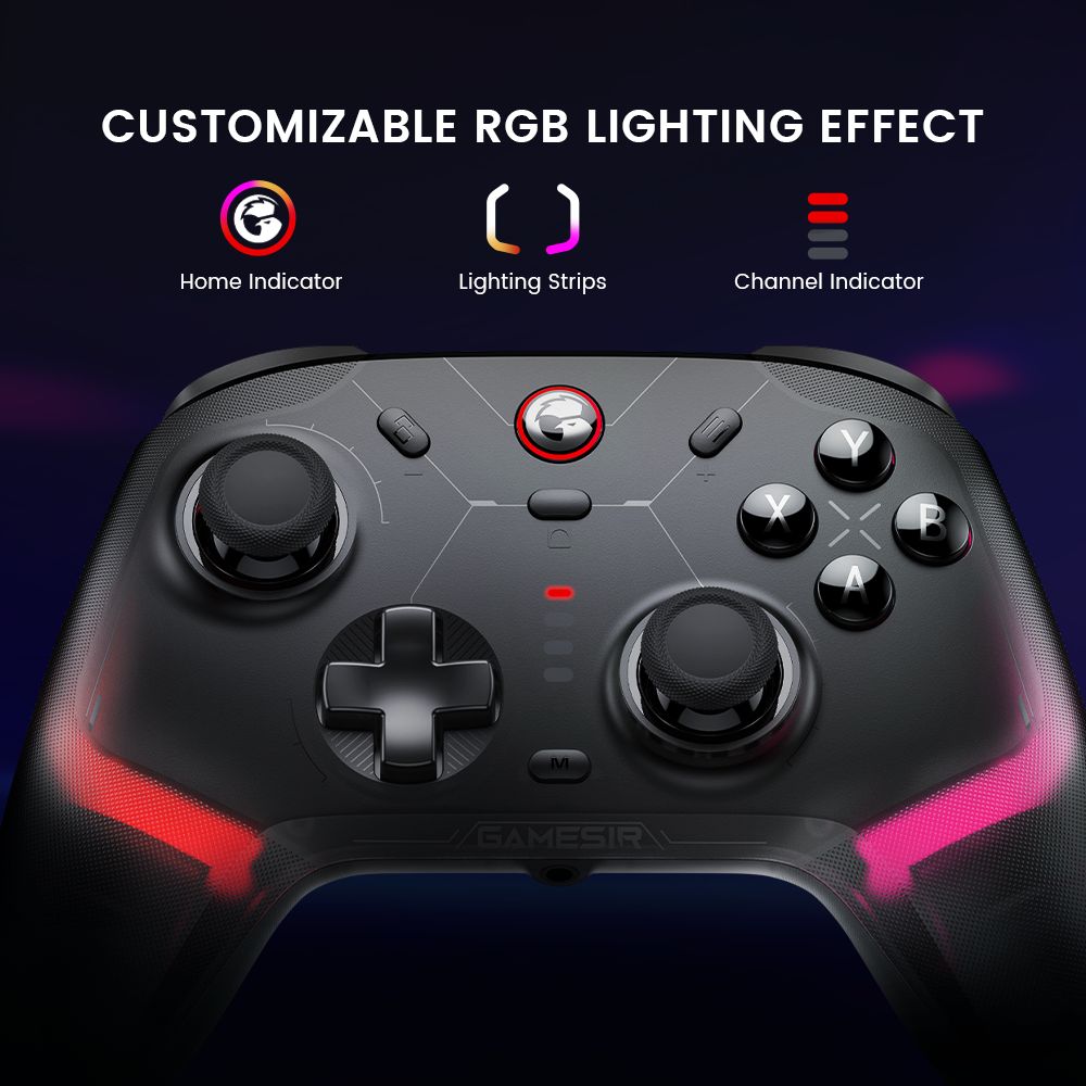GameSir Cyclone 2 Game Controller, Tri-mode Connection, Compatible with PC / Steam / Android / iOS / Switch, Mag-Res TMR Sticks, 3 Trigger Modes, Rumble Motors, RGB Lights - White, Bundle Edition