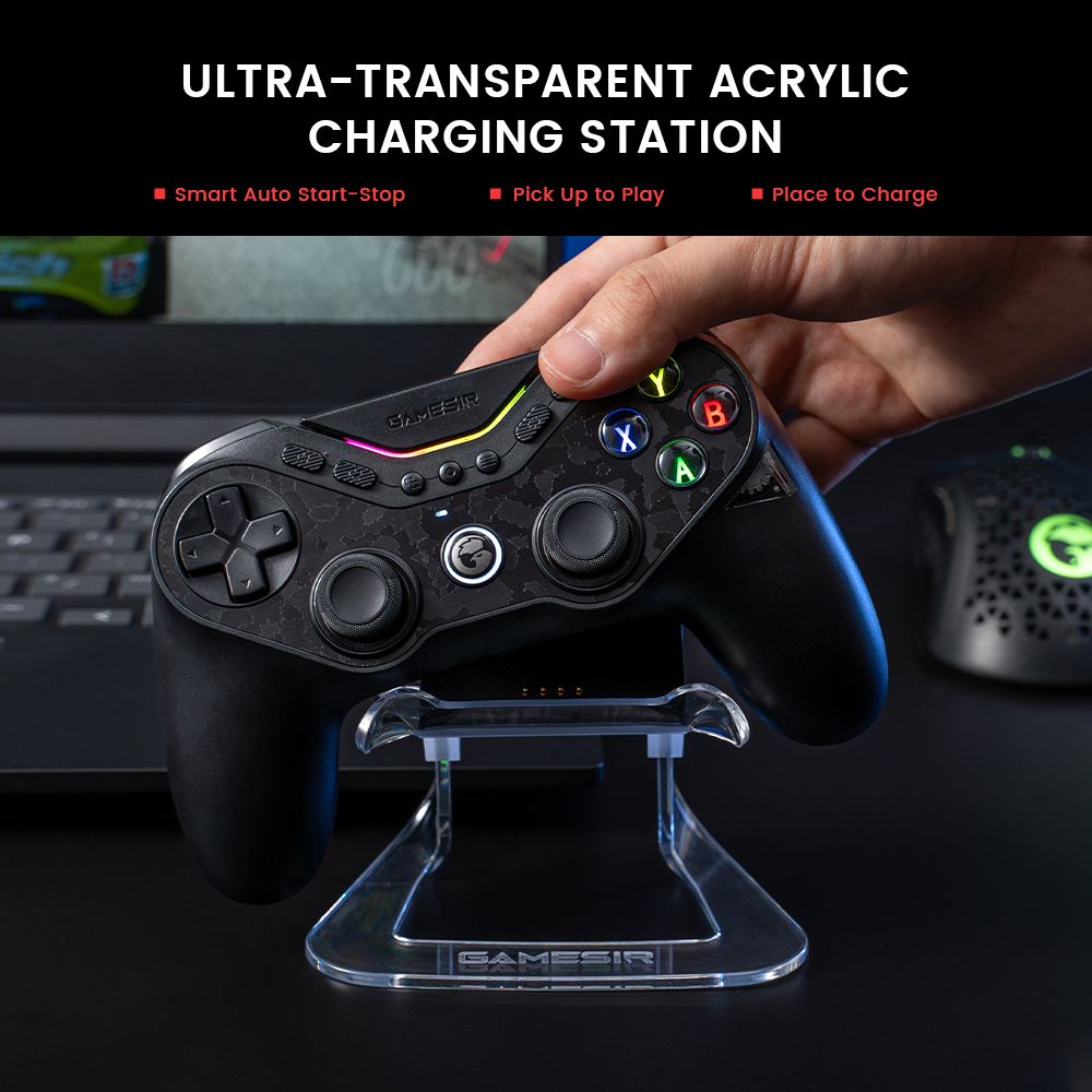 GameSir Tarantula Pro Gaming Controller, Wired/Bluetooth/Wireless Connection, Mag-Res TMR Sticks, Gyroscope & NFC Supported, RGB Lights, Compatible with PC/Switch/iOS/Android/Steam - Standard Edition