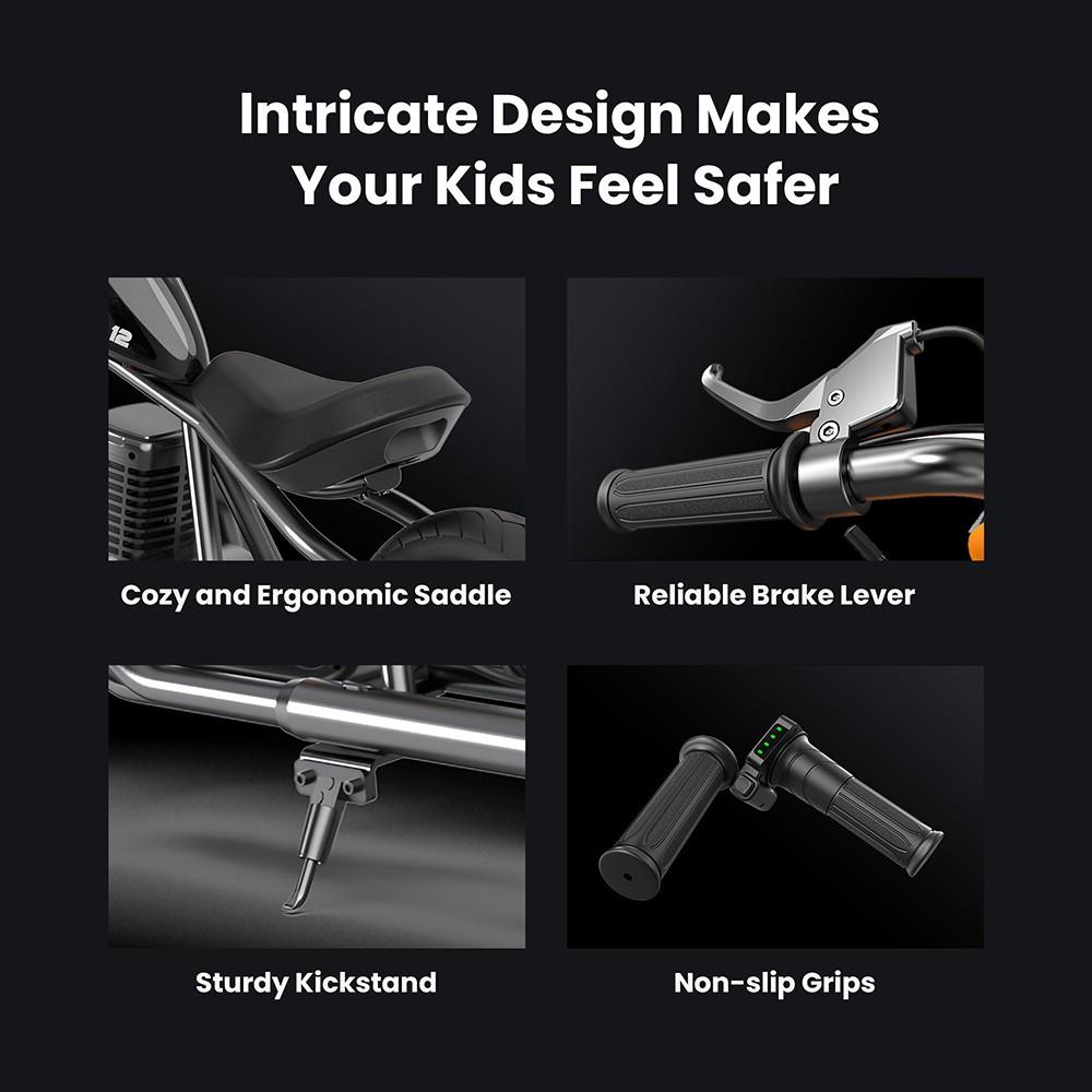 Refurbished HYPER GOGO Cruiser 12 Electric Chopper Motorcycle for Kids 24V 5.2Ah 160W with 12'x3' Tires, 12KM Top Range - Orange