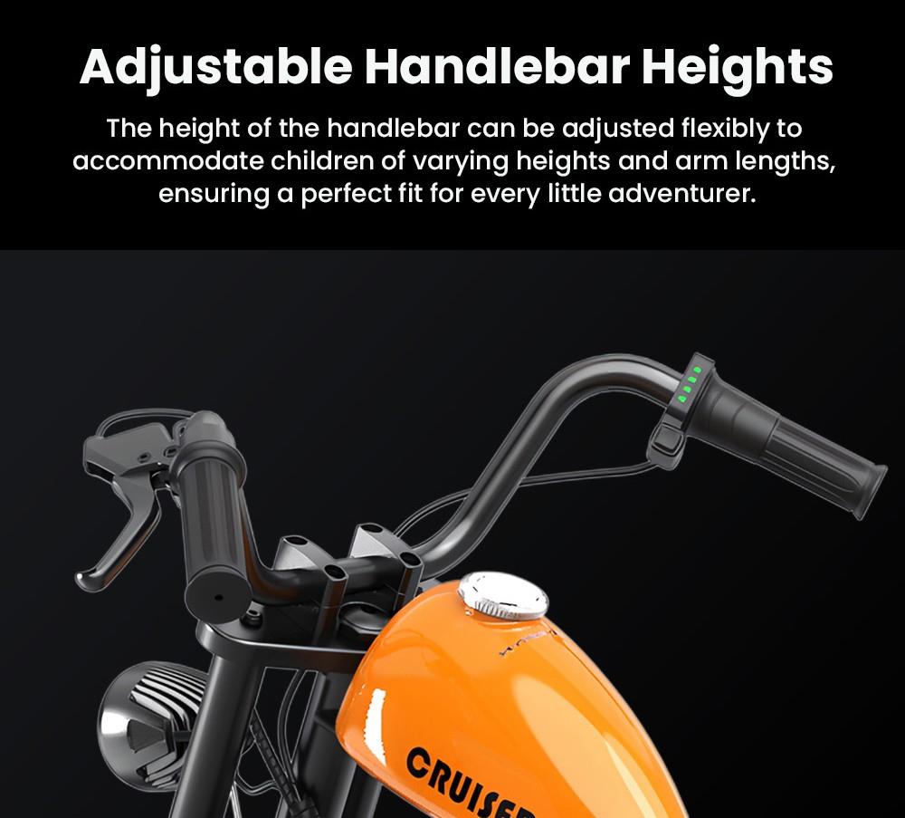 Refurbished HYPER GOGO Cruiser 12 Electric Chopper Motorcycle for Kids 24V 5.2Ah 160W with 12'x3' Tires, 12KM Top Range - Orange