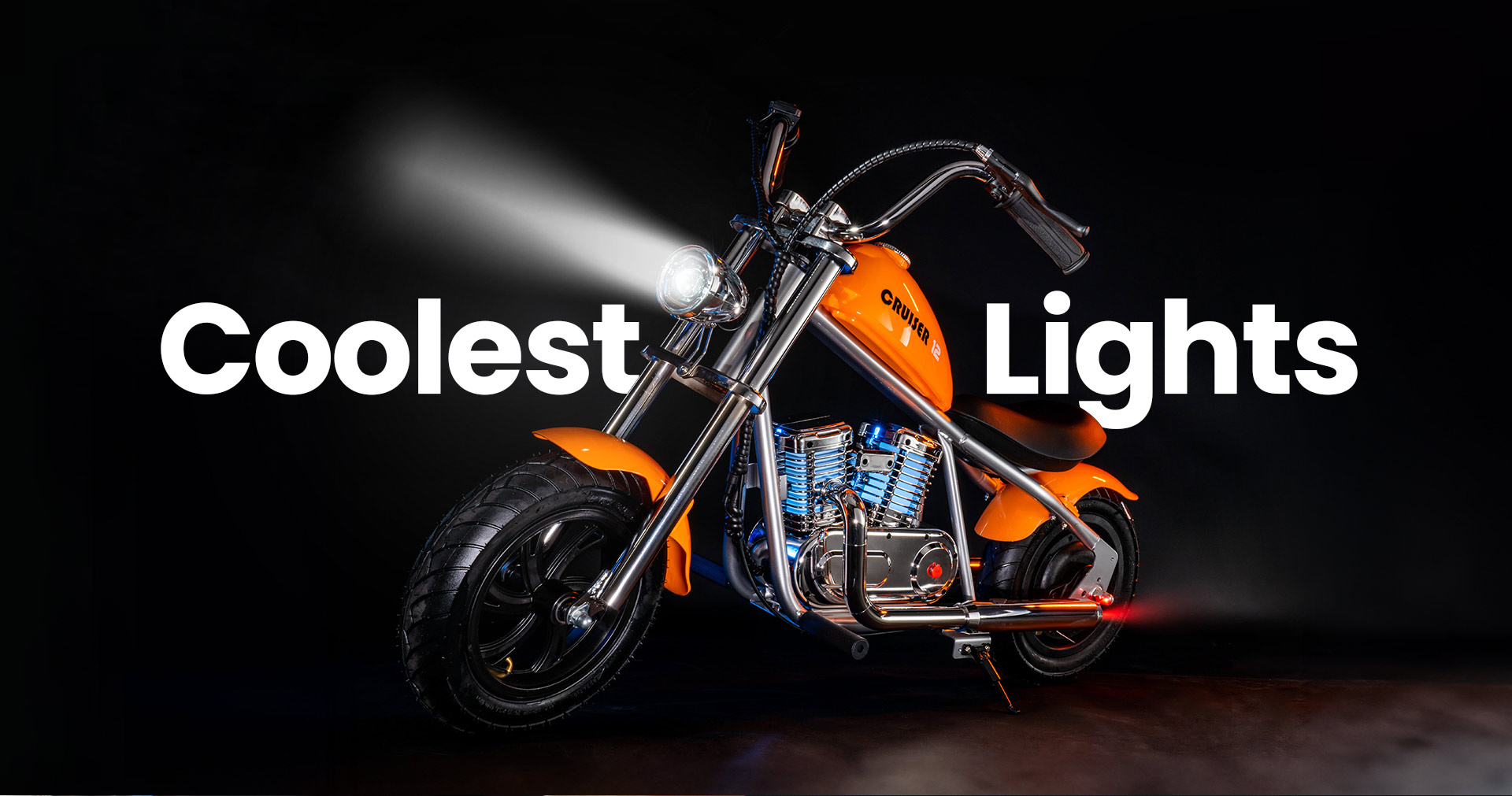 Refurbished HYPER GOGO Cruiser 12 Plus with App Electric Motorcycle for Kids with App 12'' Pneumatic Tires Bluetooth Speaker Fog