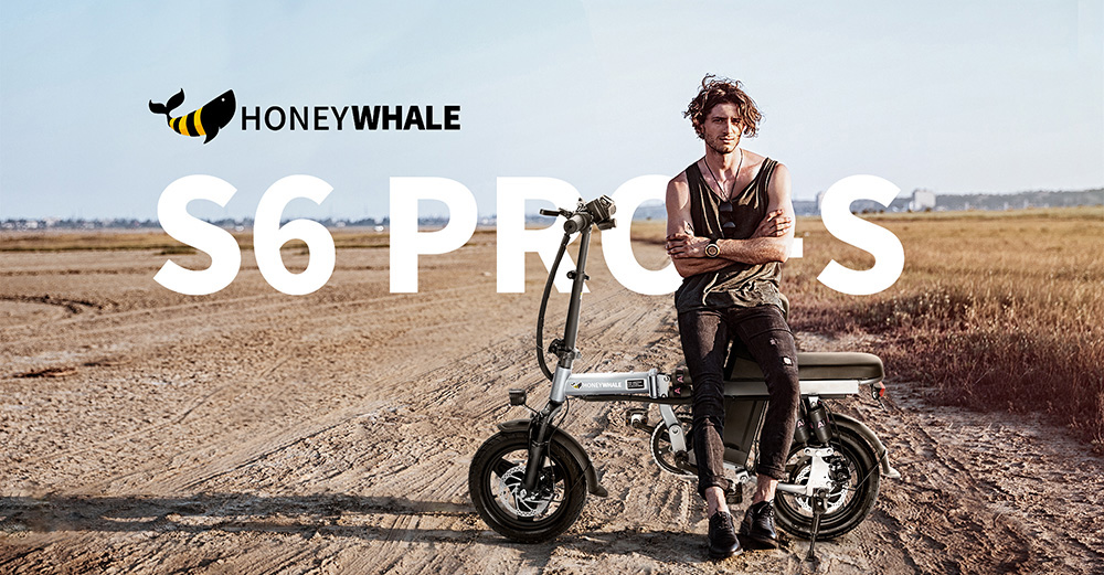 Honey Whale S6 Pro Electric Bike 14*2.125 inch Tire 350W Brushless Motor 35km/h Max Speed 48V 15Ah Battery 45-55km Range
