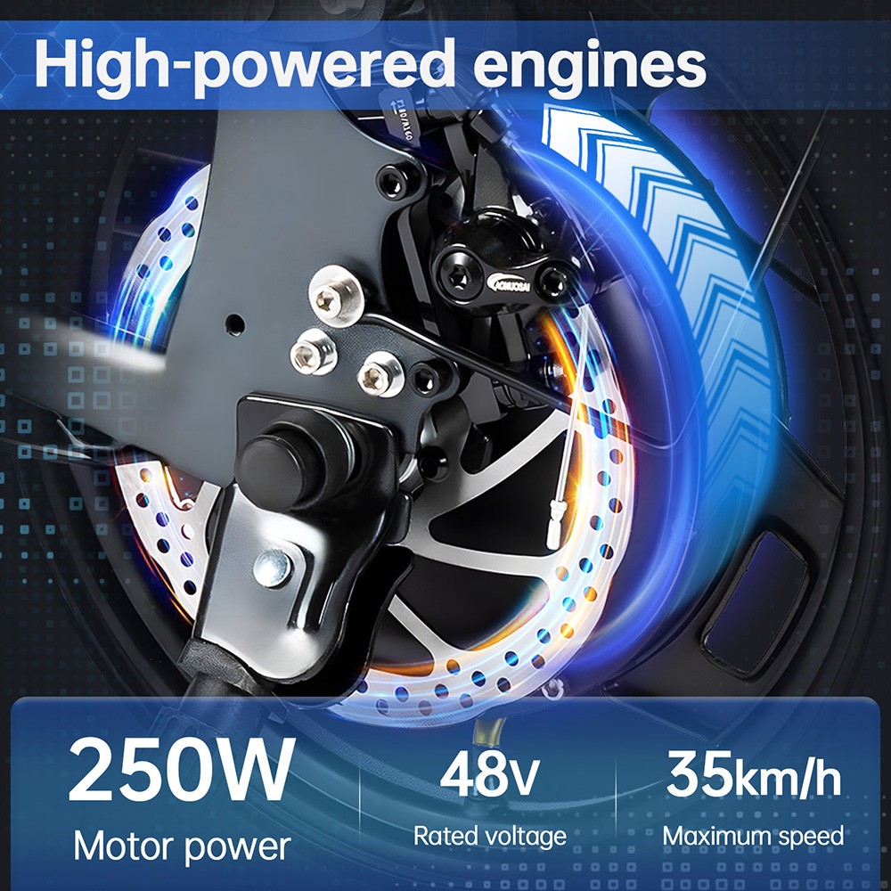 Honey Whale S6 Pro Electric Bike 14*2.125 inch Tire 350W Brushless Motor 35km/h Max Speed 48V 15Ah Battery 45-55km Range