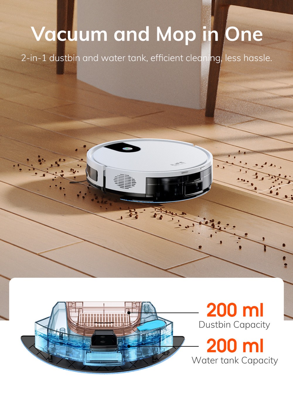 Refurbished ILIFE G9 Pro Robot Vacuum Cleaner, with Self-Emptying Station, Gyroscope Navigation, 3000Pa Suction, 100min Runtime, 2.5L Dust Bag, Plan/Edge/Spot/Max Mode, Support Alexa/Google Home