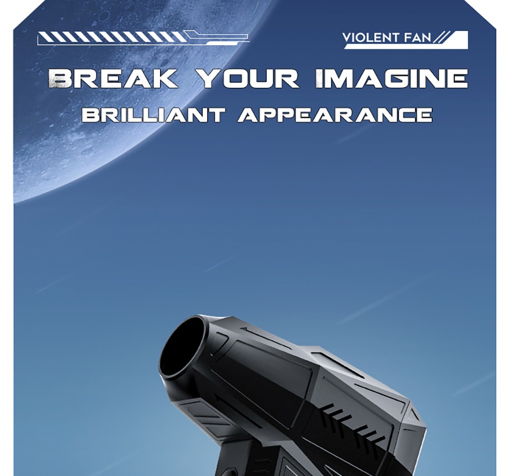 JARVIS X11 Violent Turbo Fan, 130,000RPM Brushless Motor, Type-C Charge, 3000mAh Battery Capacity, Three Wind Speeds