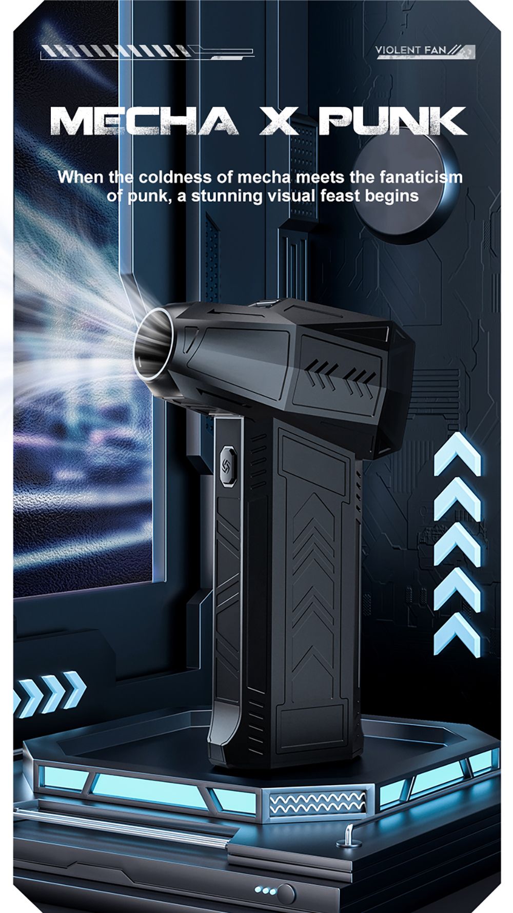 JARVIS X11 Violent Turbo Fan, 130,000RPM Brushless Motor, Type-C Charge, 3000mAh Battery Capacity, Three Wind Speeds