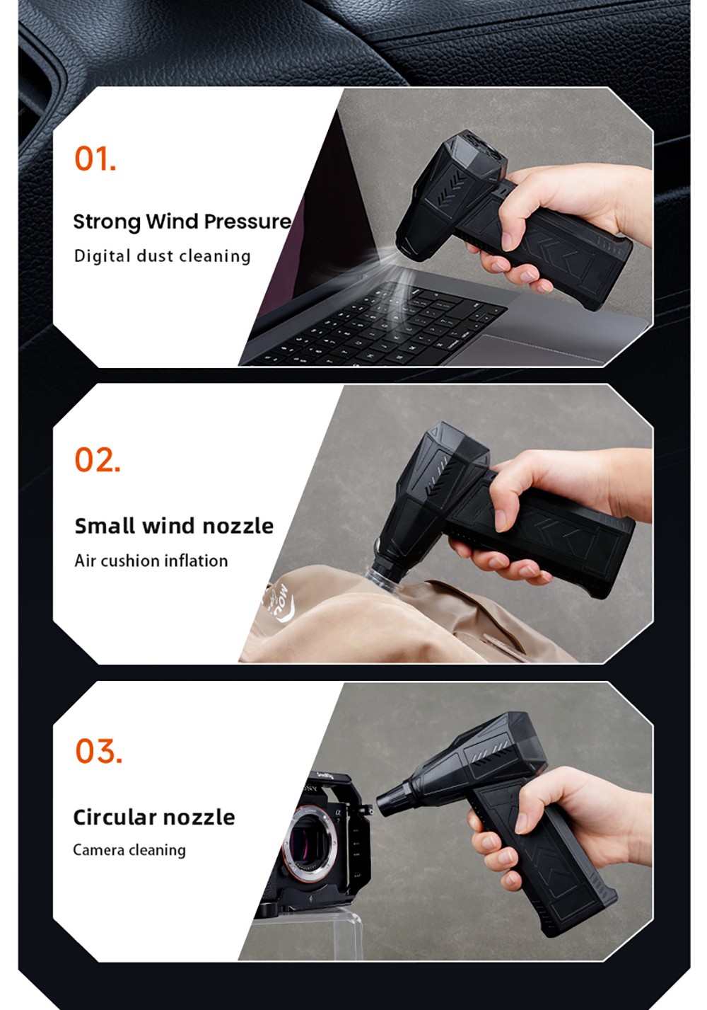 JARVIS X11 Violent Turbo Fan, 130,000RPM Brushless Motor, Type-C Charge, 3000mAh Battery Capacity, Three Wind Speeds