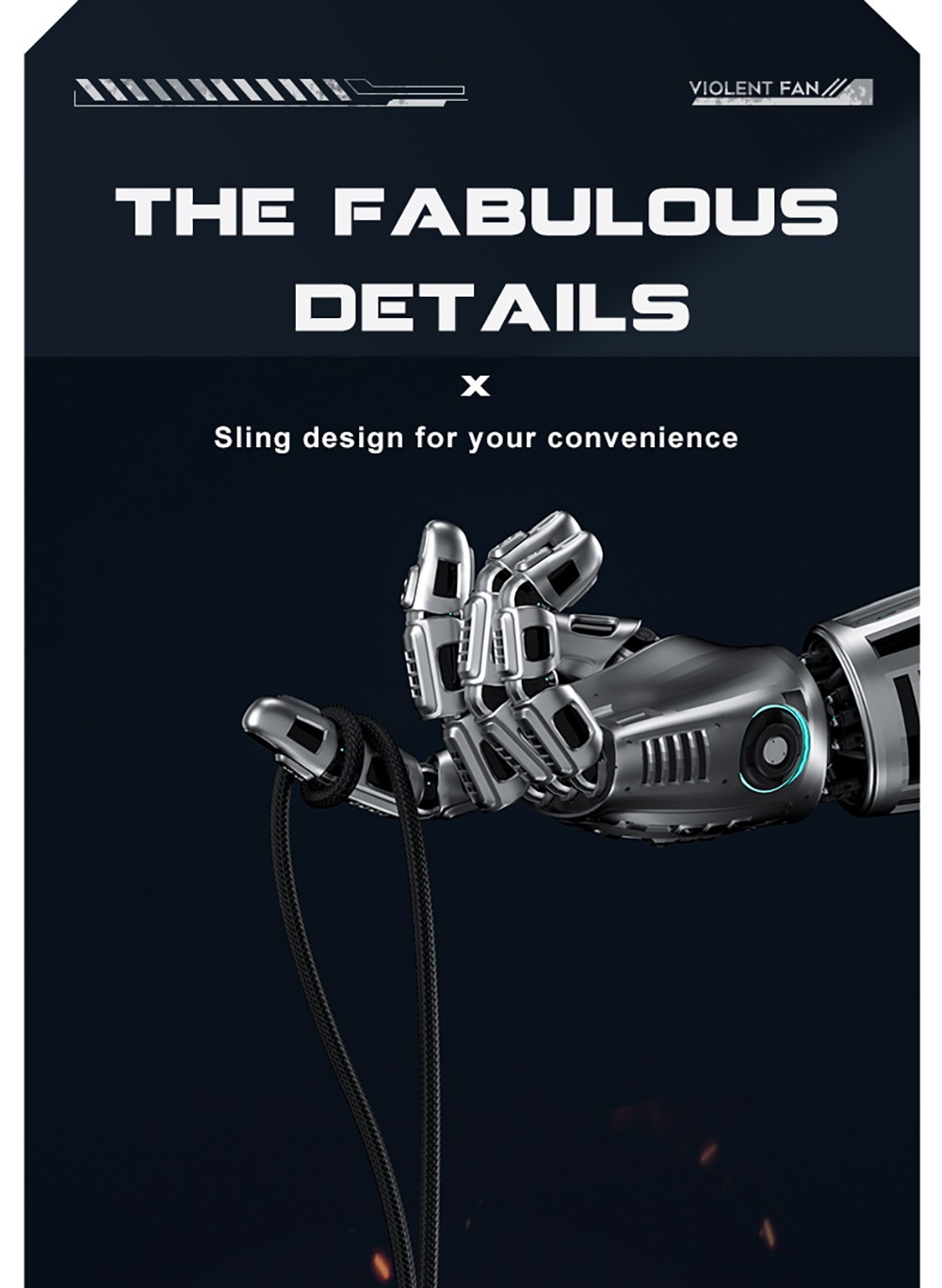 JARVIS X11 Violent Turbo Fan, 130,000RPM Brushless Motor, Type-C Charge, 3000mAh Battery Capacity, Three Wind Speeds