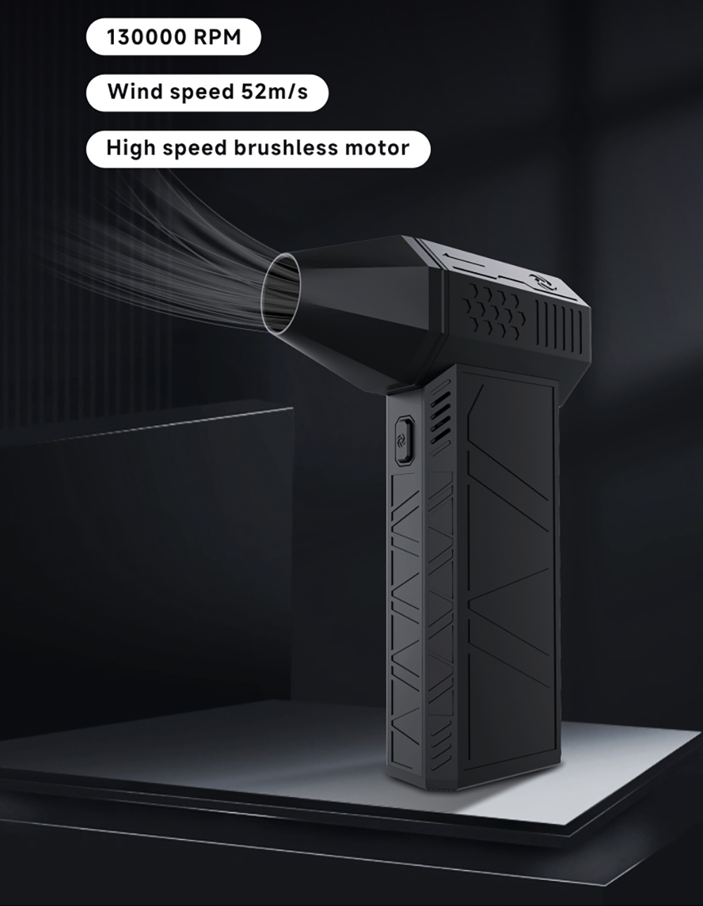 JARVIS X3 Violent Turbo Fan, 130,000RPM Brushless Motor, 3000mAh Battery Capacity, Three Wind Speeds