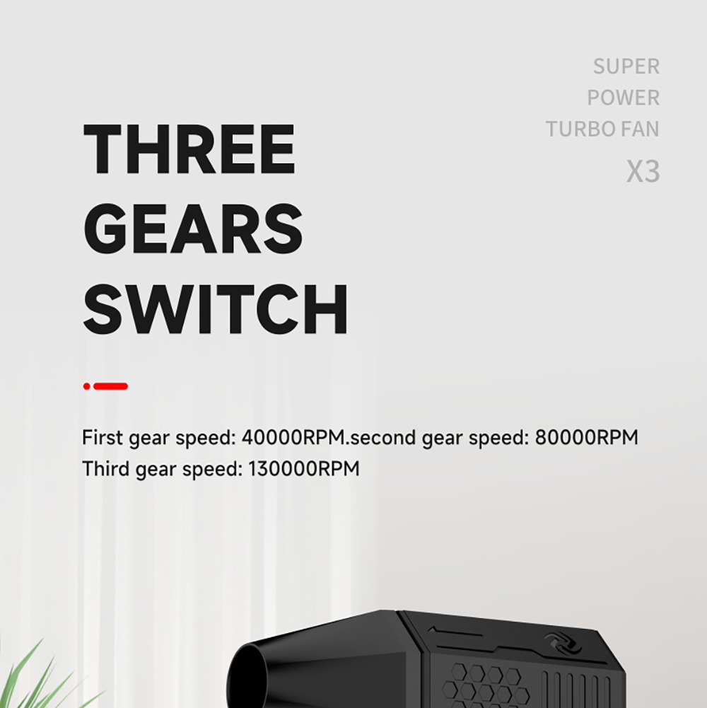 JARVIS X3 Violent Turbo Fan, 130,000RPM Brushless Motor, 3000mAh Battery Capacity, Three Wind Speeds